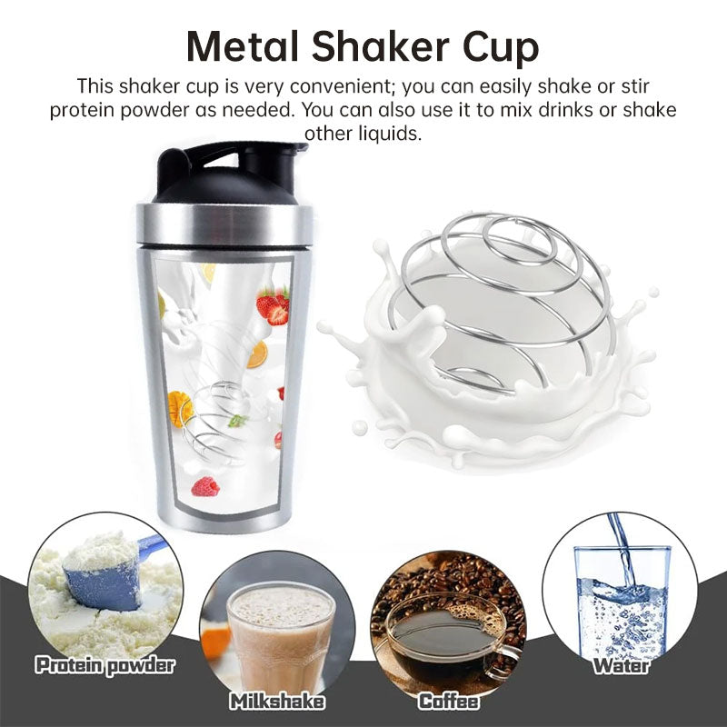 Stainless Steel Protein Shaker Bottle With Ball