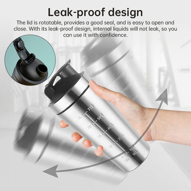Stainless Steel Protein Shaker Bottle With Ball