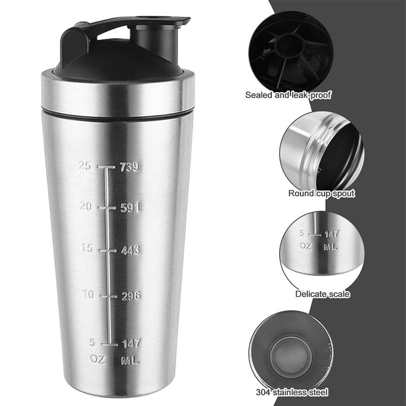 Stainless Steel Protein Shaker Bottle With Ball