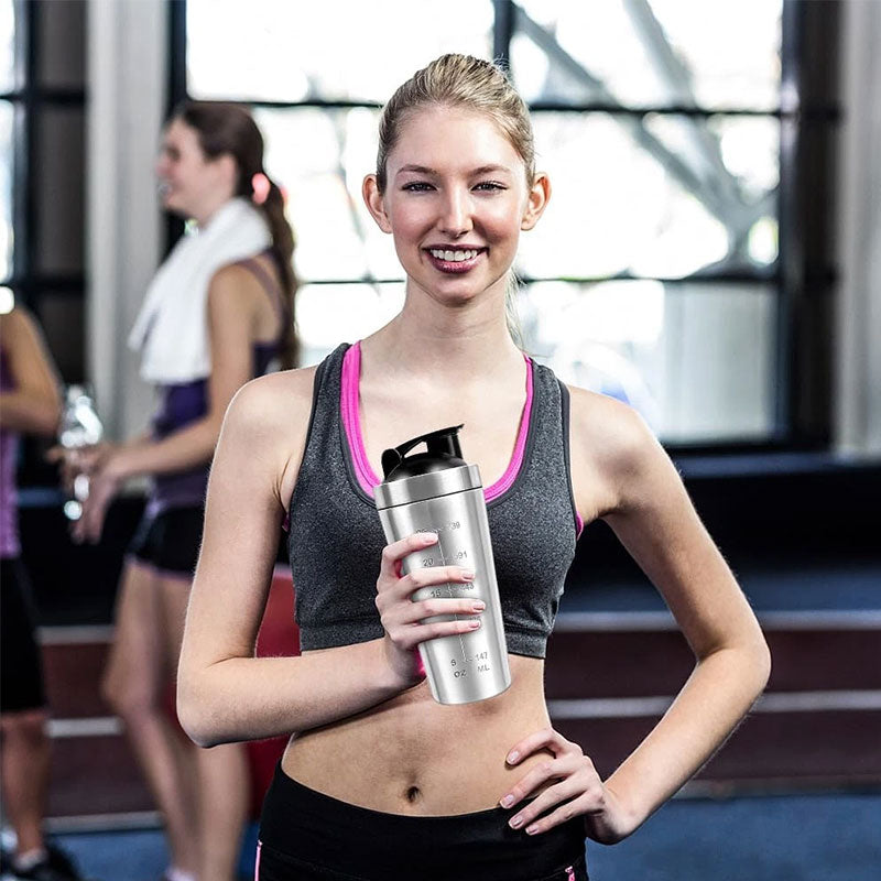 Stainless Steel Protein Shaker Bottle With Ball