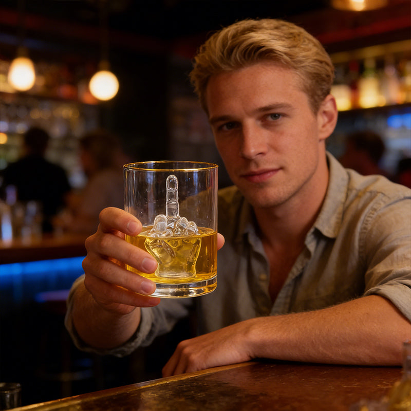Middle Finger Whiskey Glass